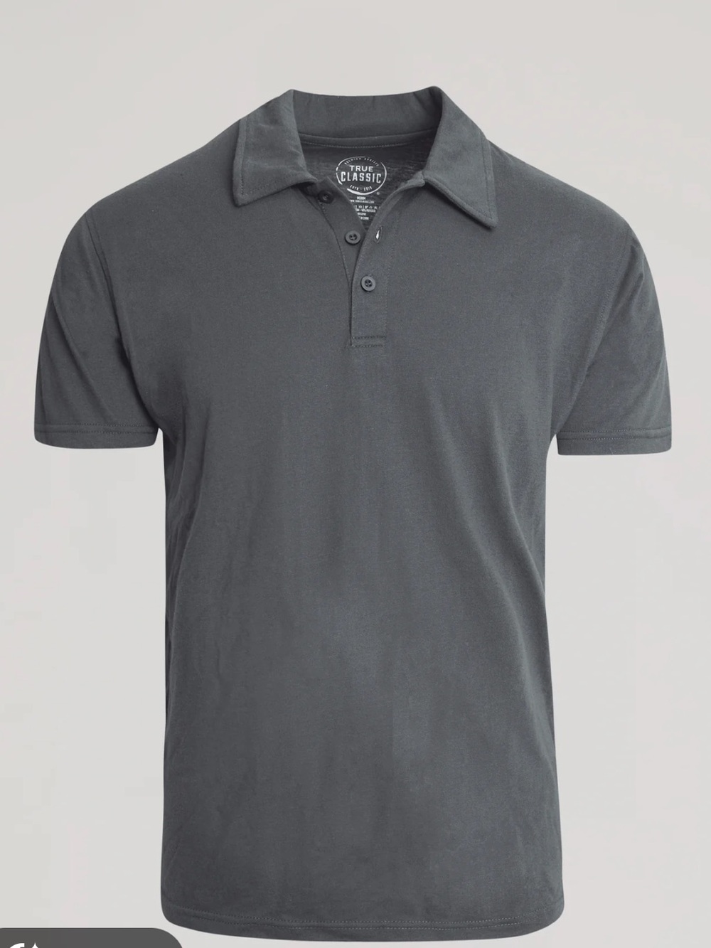 NEW True Classic mens classic polo is carbon size:XL